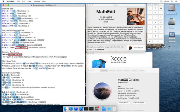 MathEdit running on macOS Catalina