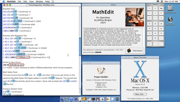 MathEdit running on Mac OS X Jaguar