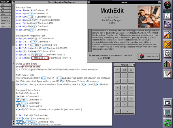 MathEdit running on OpenStep 4.2