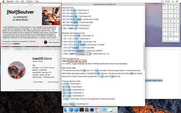 MathEdit running on macOS Sierra